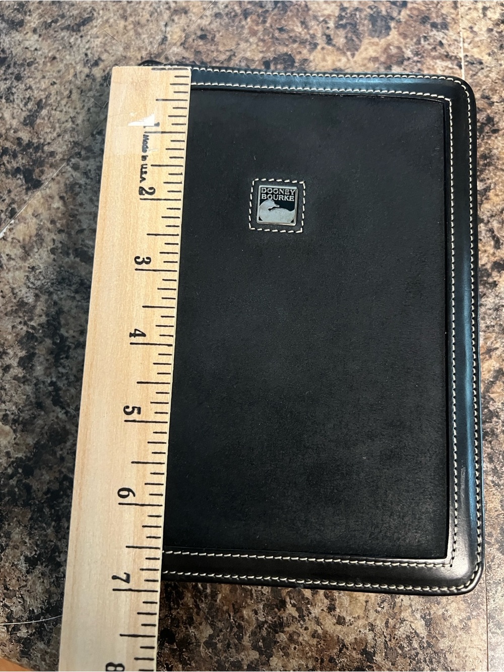 Vintage Dooney & Bourke Black Leather Zip Journal with White Stitching - Picture 5 of 6